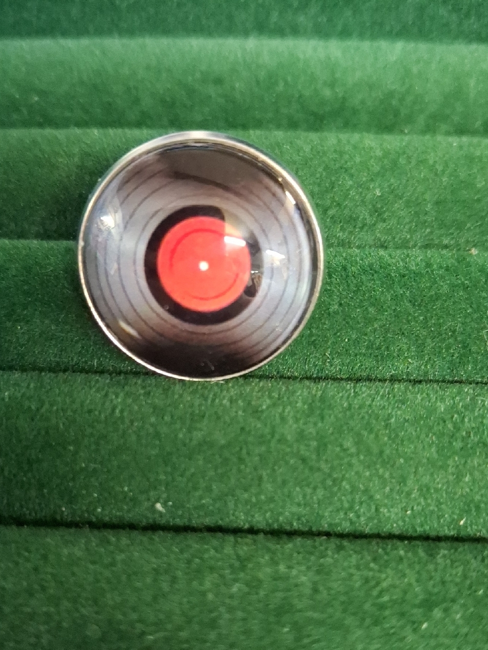 Record Music Glass Dome Pin Vintage Theme New
